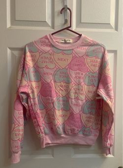 Brand new pink heart print sweatshirt size XXS Juniors