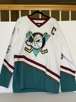 Mighty Ducks of Anaheim Conway #96 White Teal Burgundy Hockey Jersey NHL
