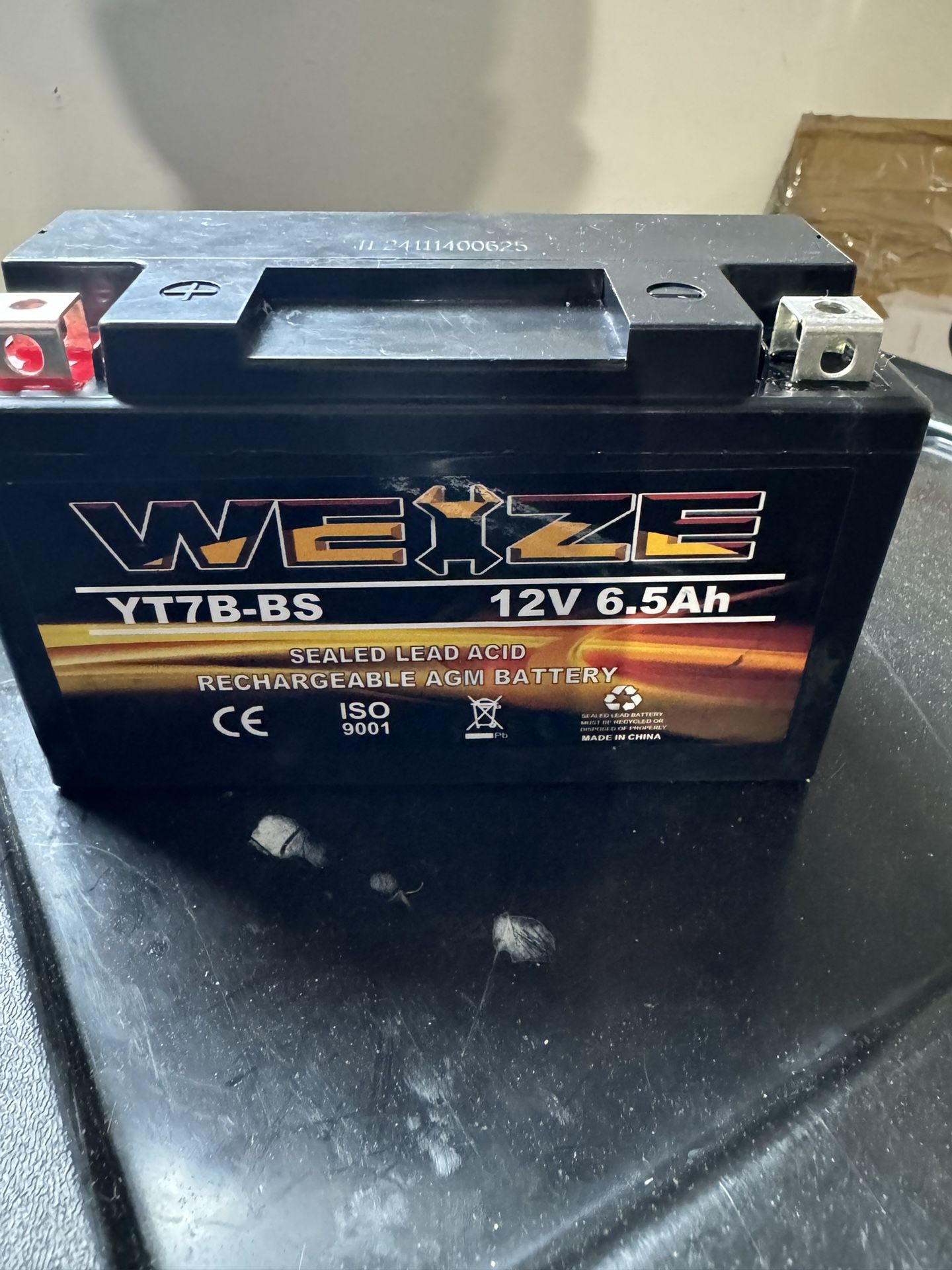 Weize YT7B-BS Battery High Performance - Maintenance Free - Sealed AGM Motorcycle Battery YT7B BS