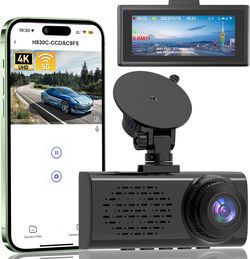 Dash Cam for Cars, 4K 2160P Front Car Camera, Built-in G-Sensor, 5GHz WiFi, iOS/Android Mobile App, 24H Parking Mode, Loop Recording, WDR, Night Visio
