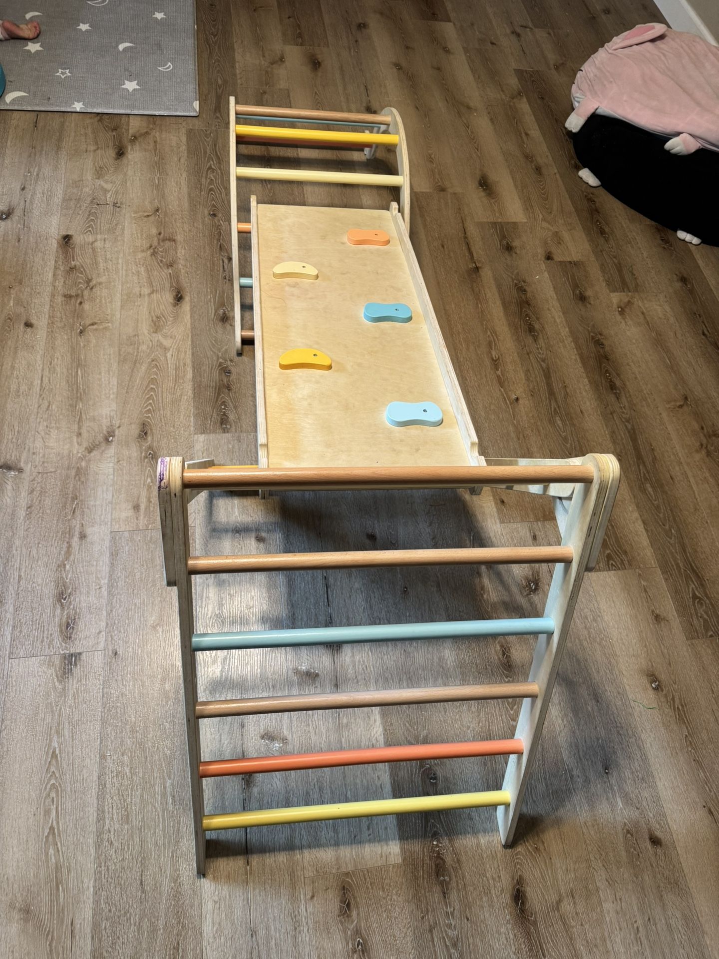 Giant bean Pastel 7 in 1 Pikler Climbing Set with Sliding Ramp
