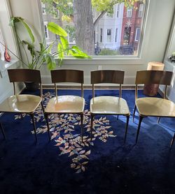 CB2 Oro Gold Dining Chairs – Set of 4.