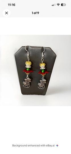 Handmade Christmas Snowman Dangle Earrings Beaded Joy Charm Holiday Festive