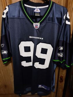 Vintage Signed Seattle Seahawks Rocky Bernard #99 Reebok Jersey - Size Large