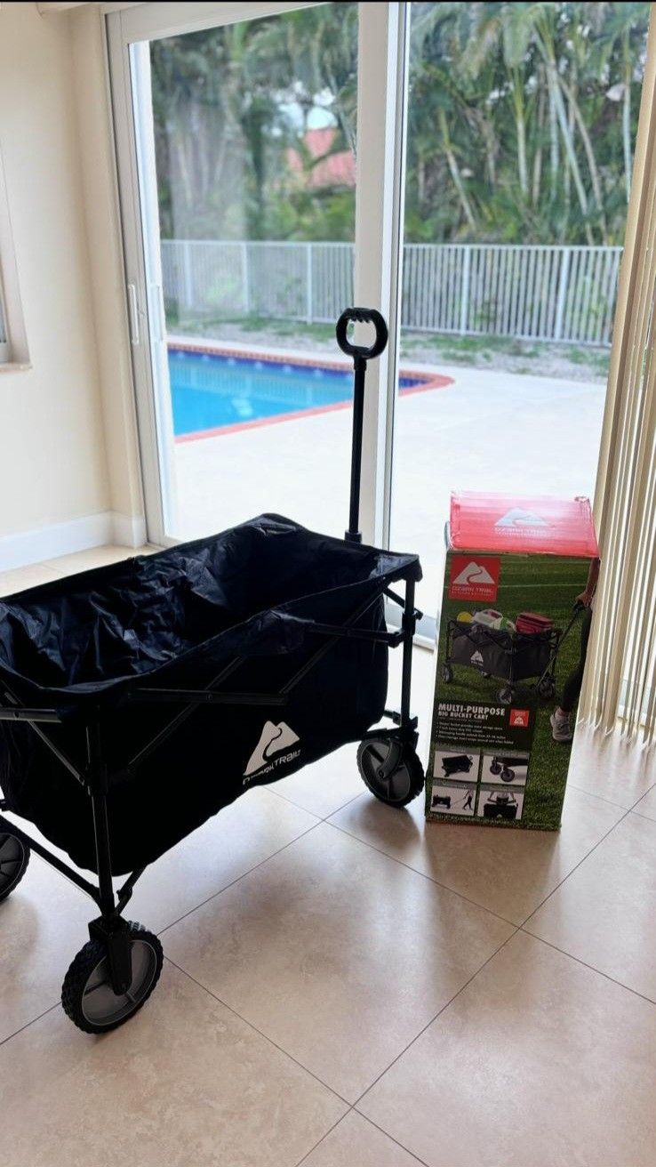 Ozark Trail Multi-Purpose Big Bucket Cart, Black Wagon