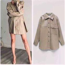 Zara Faux Leather Overshirt