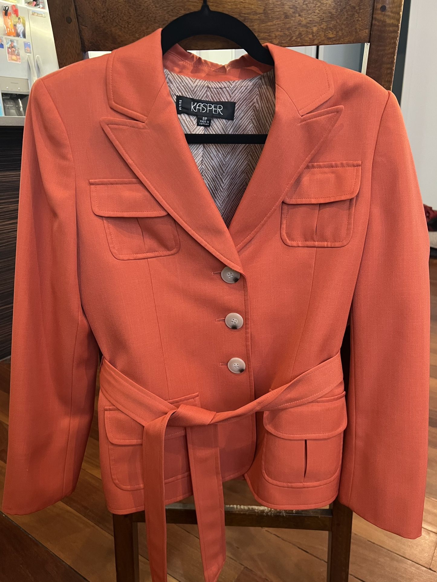Orange Kasper Blazer Jacket Petite 8