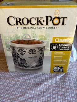 New Open Box Crock Pot Classic 3 quart Manual Control