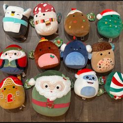 Lot of 12 holiday Christmas squishmallow, various sizes