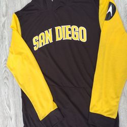 San Diego Padres Brown And Yellow Long Sleeve Hoodies Shirt Size L
