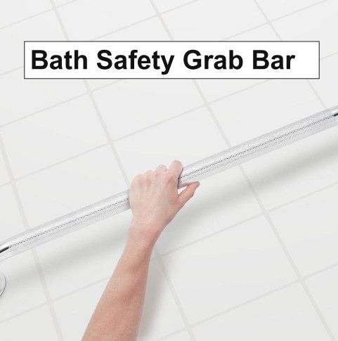NEW 24” Chrome Bath Safety Grab Bar for Support When Using the Shower, Tub or Toilet (300 lbs. Weight Capacity) - 6 Stainless Steel Screws Included
