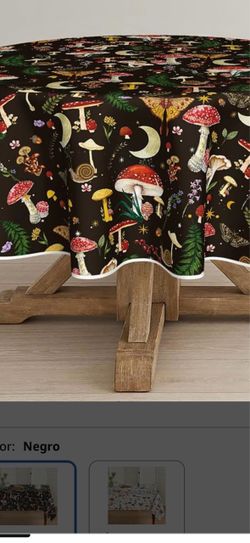 Horaldaily Mantel Redondo Regular de 90×90 Pulgadas, Funda de Mesa Temporada Negra