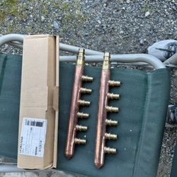  Uponor LF(contact info removed) Copper Manifold - 1" Trunk, 6-Port 1/2" ProPEX (NEW)