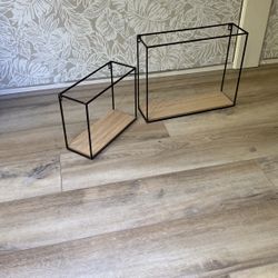 Shadow Box Set,  Wall Shelf, Natural & Black Finish