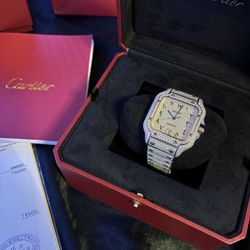 iced out Cartier watch 