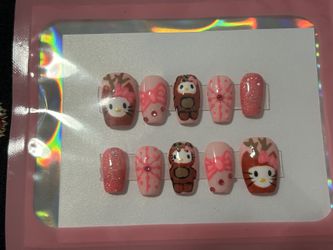 Hello Kitty Reindeer Press Ons