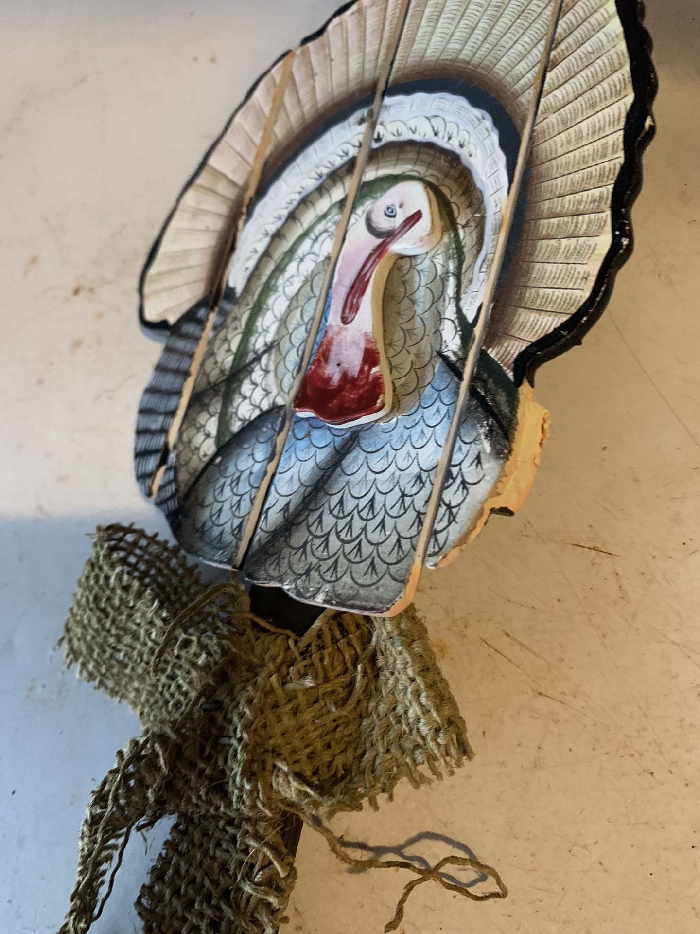 17 Inches Tall Thanksgiving Turkey W/ Bow Garden/ Plant Stake