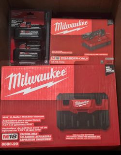 Milwaukee M18 XC6.0 Battery 2-Pack + Dual Bay Rapid Charger - Brand New