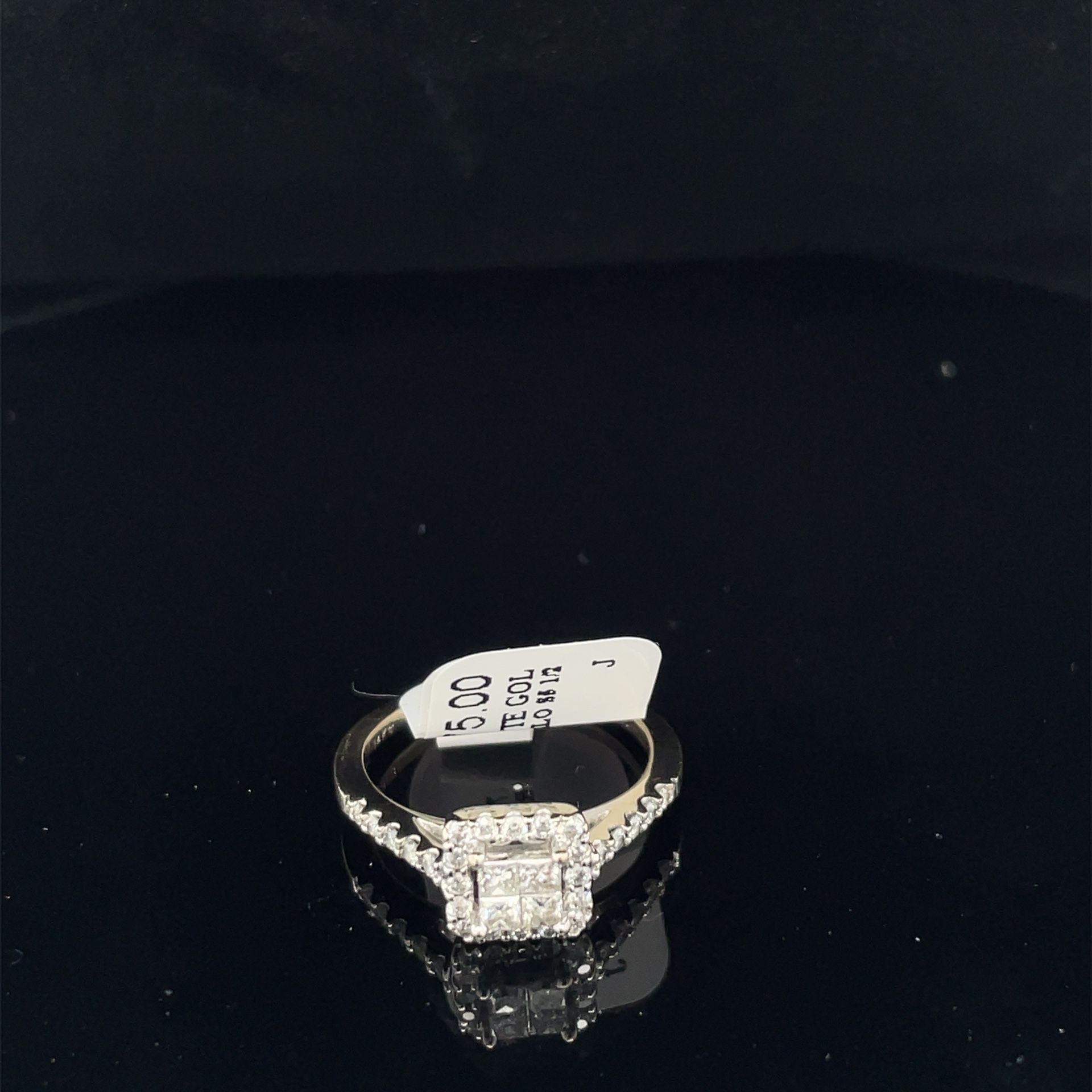 14KT White Gold Women’s Halo Diamond Ring 2.70g Size 5-1/2 I-927