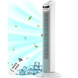 New 30" Tower Fan with Remote 3 Speeds and Modes Oscillating