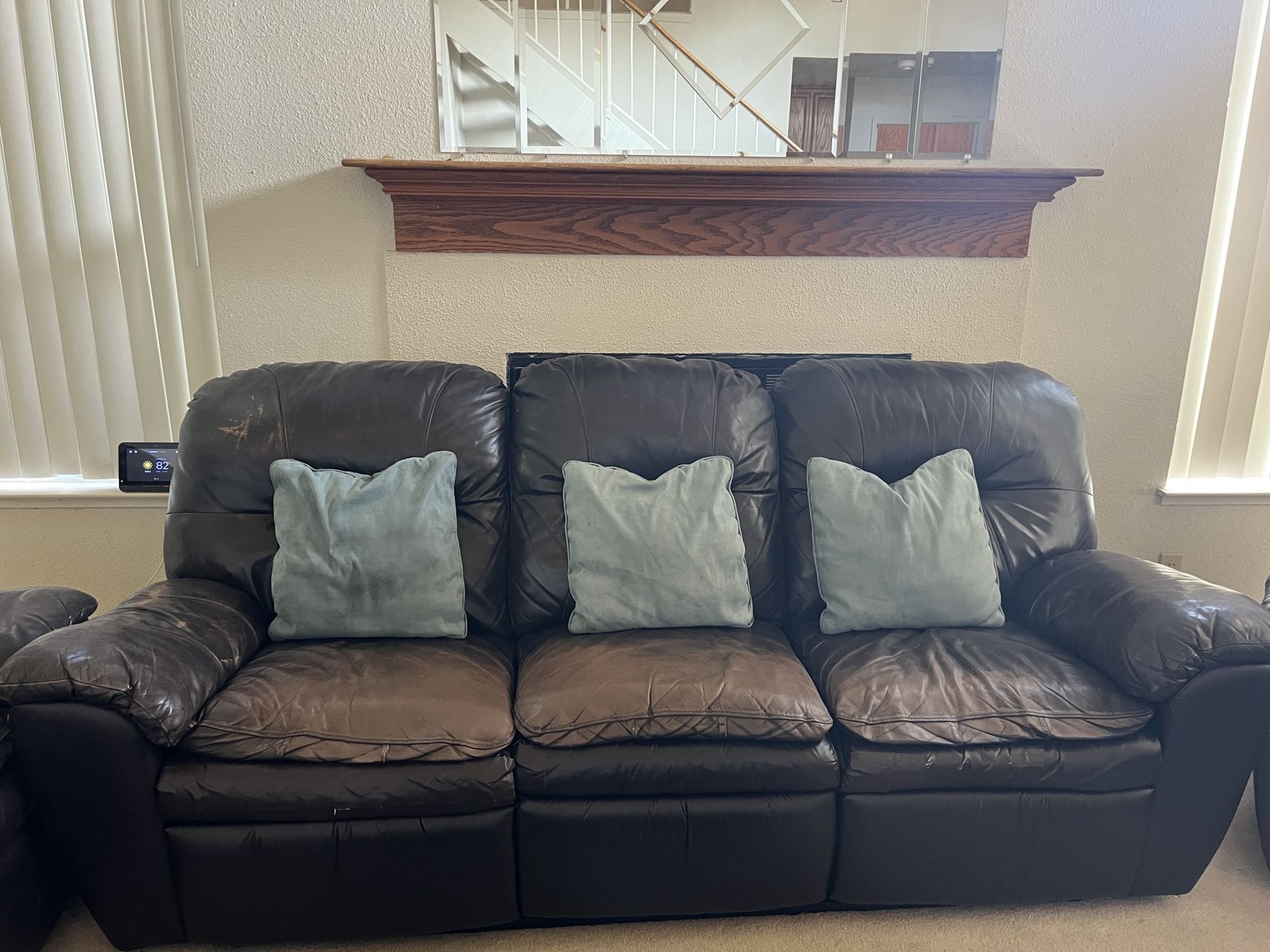 FREE - Leather Couch with Recliners