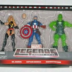 MARVEL LEGENDS INFINITE SERIES COLLECTORS EDITION MS MARVEL CAPTAIN AMERICA RADIOACTIVE MAN