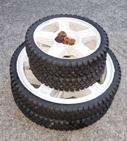 Set Of Used Lawnmower Wheels
