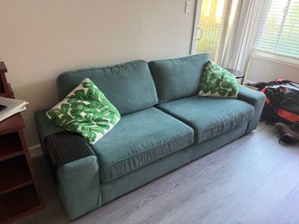 Teal Corduroy Two-Seat Sofa- IKEA KIVIK