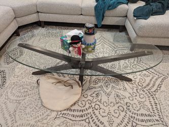 Mid century inspired glass top coffee and side tables