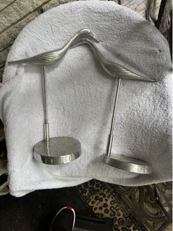 Mid-Century Modern (MCM) silver-toned bird sculptures