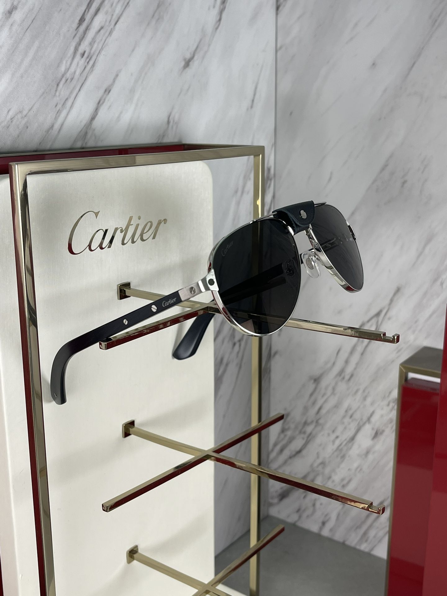 Cartier black wood aviator Glasses