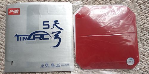 🏓Brand New DHS Tin Arc 5 Red Ping Pong Table Tennis Rubber Soft 2.0 Thickness. Great Control, Good Loop and Attack!