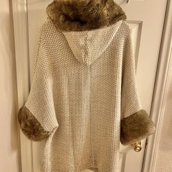 Zara Knit Sweater faux Fur
