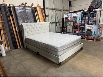 Queen bed frame and mattress $280