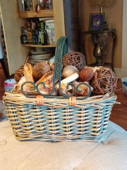 Decorative green rustic basket $33 OBO
