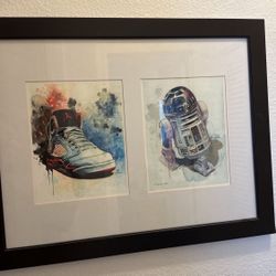 Star Wars R2D2 X Nike Air Jordan 5 V’s limited Prints Framed 