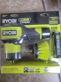 RYOBI FVG51K USB LITHIUM POWER SCRUBBER KIT