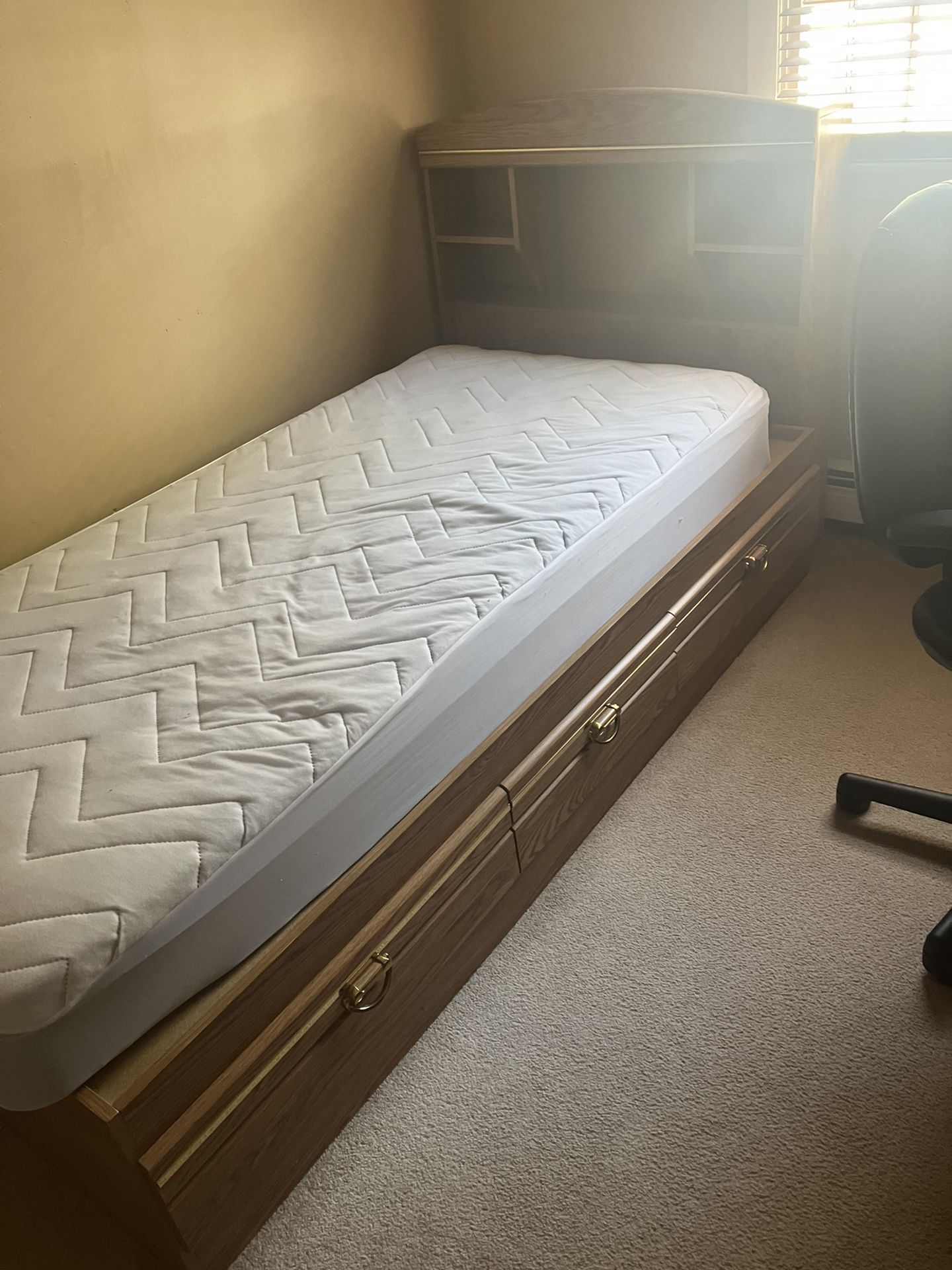 Twin Bed With Desk And Small Drawer