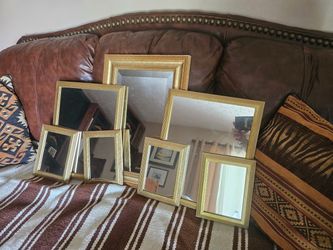 Set of Gold Framed Wall Mirrors