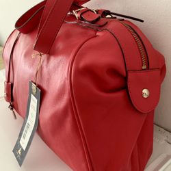 Italian Bag TRE VERO VENETA Tomato Red WOMEN'S SHOULDER HANDBAG NWT