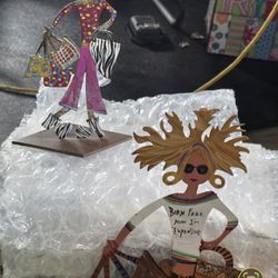 Robert Shields, Metal Sculptures, 1-power Shopper, Crazy Lady. 