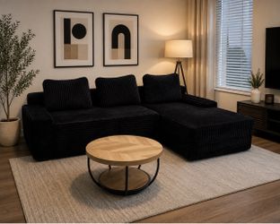 🔥BLACK SECTIONAL SOFÁ -NEW