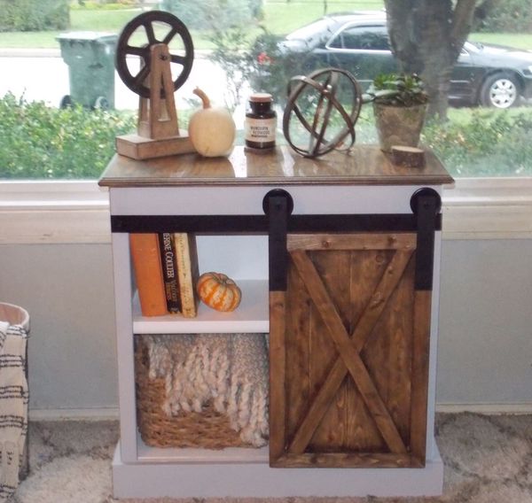 New Farm House Sliding Barn Door Mini Console Night Stand End Table For Sale In Erlanger Ky Offerup