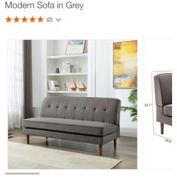 Modern Sofa Futon Grey Two Seater Futon Couch Bed Brand New I