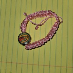 Braided Pink Guadalupe Lady Of Virgin Mary Bracelet 