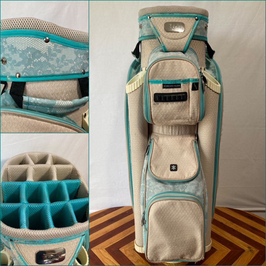 RJ Sports Ladies Laci Cart Golf Bag 14 Way Full Length Dividers Floral Print