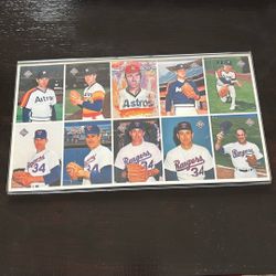 Vintage Nolan Ryan Photo Card Sheet – Rangers & Astros Era MLB Collectible