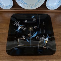 Mid Century Modern by HOUZE,  Smoked Glass Hummingbird Bumble Bee Graphic Tray