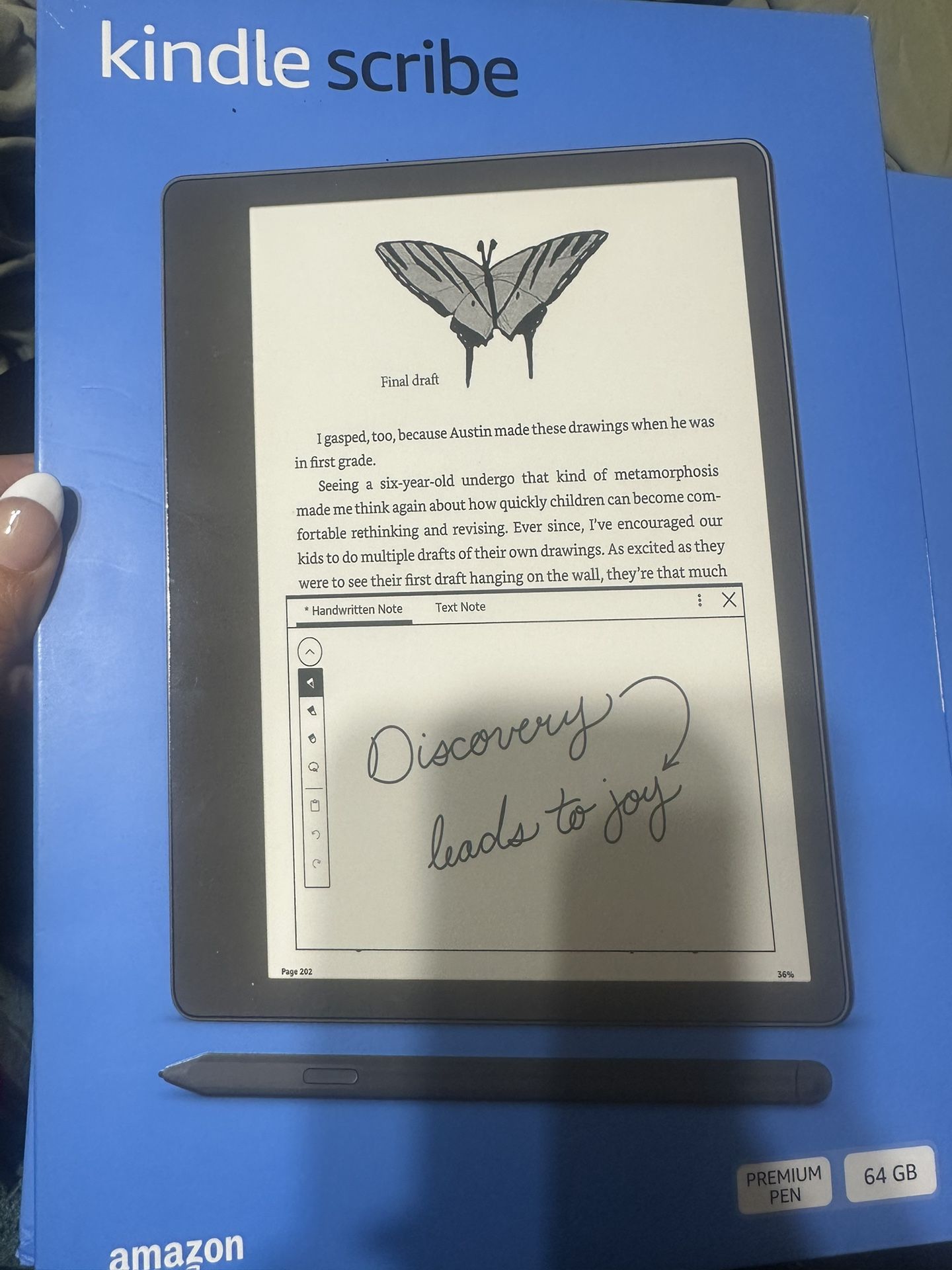 Brand New Kindle Scribe With Premium Pen, & 64 Gb. includes Leather Cover/Case.