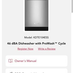 Kitchenaide Stainless Steel 24"  Dishwasher 